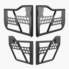 Jeep Tube Doors, 4-Door, Hunting Style Jeep Tubular Door with Heavy-Duty Hinges & OE Latch, Jeep Doors with Rubber Pads, Fit for 2018-2024 Jeep Wrangler JL & 2020-2024 Jeep Gladiator JT