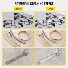 Ultrasonic Cleaner 2L Jewelry Cleaning with Digital Timer Ultrasonic Cleaning Machine for Jewellery Rings Watches Eyeglasses Dentures Coins Metal Parts Commercial and Home Use