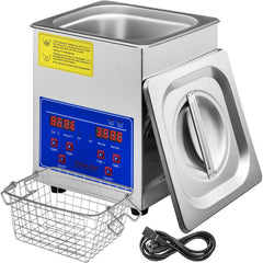 Ultrasonic Cleaner 2L Jewelry Cleaning with Digital Timer Ultrasonic Cleaning Machine for Jewellery Rings Watches Eyeglasses Dentures Coins Metal Parts Commercial and Home Use