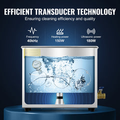 Brand New 6 Liter Stainless Steel Digital Ultrasonic Cleaner w/ Bracket & Drainage System