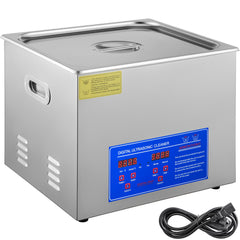 Powerful Stainless Steel 13.5-15 L Liters Ultrasonic Cleaner 360W Digital Heater Timer