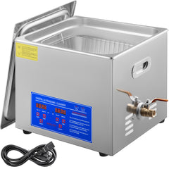 Vevor Powerful Stainless Steel 13.5-15 L Liters Ultrasonic Cleaner 360W Digital Heater Timer