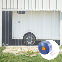 Strip Curtain, 164' Length x 8" Width x 0.08" Thickness, Clear Ribbed PVC Curtain Strip Door Bulk Roll, Plastic Door Strips for Doorways of Supermarket, Garage, Warehouse, Barn, Pet Animal House