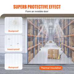 Strip Curtain, 5000 cm Length x 20 cm Width x 2 mm Thickness, Clear PVC Smooth Curtain Strip Door Bulk Roll, Plastic Door Strips for Doorways of Supermarket, Garage, Warehouse, Barn, Pet House