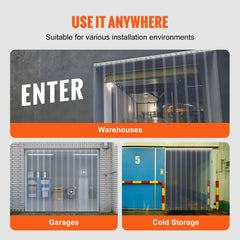 Strip Curtain, 5000 cm Length x 20 cm Width x 2 mm Thickness, Clear PVC Smooth Curtain Strip Door Bulk Roll, Plastic Door Strips for Doorways of Supermarket, Garage, Warehouse, Barn, Pet House