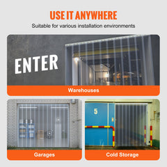 Strip Curtain, 5000 cm Length x 20 cm Width x 2 mm Thickness, Clear PVC Smooth Curtain Strip Door Bulk Roll, Plastic Door Strips for Doorways of Supermarket, Garage, Warehouse, Barn, Pet House