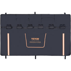VEVOR Tailgate Bike Pad, 62" Truck Tailgate Pad Carry 6 Mountain Bikes, Upgraded Grooves Tailgate Protection Pad with Reflective Strips and Tool Pockets, with Camera Opening for Most Pickup Trucks