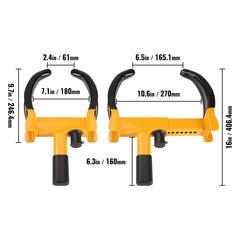 Wheel Lock, 2 Packs Universal Wheel Clamp Lock, Adjustable Anti Theft Trailer Lock Wheel Clamp, Heavy-duty Steel Tire Lock for ATV RV SUV Car Golf Cart Boats Motorcycles, with 6 Keys
