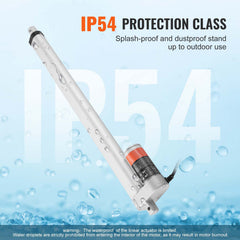 Linear Actuator 12V, 18 Inch High Load 330lbs/1500N Linear Actuator, 0.19"/s Linear Motion Actuator with Mounting Bracket and IP54 Protection