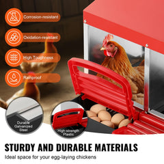 4-Compartment Chicken Nest Box Metal Box with Inclined Nesting Boxes