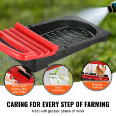 4-Compartment Chicken Nest Box Metal Box with Inclined Nesting Boxes