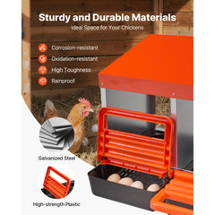 2 Tiers Chicken Nesting Boxes, 10 Compartments, Metal Egg Laying Boxes with Protective Collection Lids, Roll Out Nesting Box, Easy to Assemble, Ideal for Hens, Ducks, Chickens, and Other Poultry