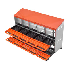 2 Tiers Chicken Nesting Boxes, 10 Compartments, Metal Egg Laying Boxes with Protective Collection Lids, Roll Out Nesting Box, Easy to Assemble, Ideal for Hens, Ducks, Chickens, and Other Poultry