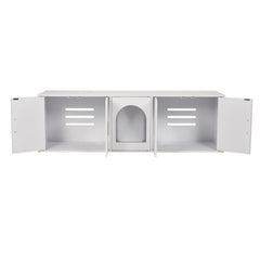 Cat Litter Box Enclosure Wooden Litter Box Furniture Hidden 57.9" White