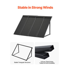 Fixed Metal Awning 1125 × 610 mm, Window Awning Door Canopy, Stable Triangle Steel Frame Awnings for Doors Exterior Rain, and Snow Sunlight Protection for Door Entrance, Windows, Porches, Balconies