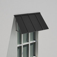 Fixed Metal Awning 1125 × 610 mm, Window Awning Door Canopy, Stable Triangle Steel Frame Awnings for Doors Exterior Rain, and Snow Sunlight Protection for Door Entrance, Windows, Porches, Balconies