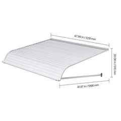 Aluminum Awning 1219 × 1066 mm, Durable Window Awning Door Canopy, Lightweight and Stable Aluminum Exterior Awnings Rain Snow Sunlight Protection for Door Entrance Windows Patio Porch