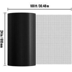 Hardware Cloth, 24'' x 100' Galvanized Wire Mesh Roll, 19 Gauge Chicken Wire Fence Roll, Vinyl Coating Metal Wire Mesh for Chicken Coop Barrier, Rabbit Snake Fences, Poultry Enclosures