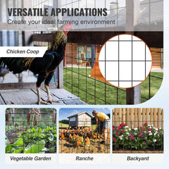 Hardware Cloth, 24'' x 50' Galvanized Wire Mesh Roll, 16 Gauge Chicken Wire Fence Roll, Vinyl Coating Metal Wire Mesh for Chicken Coop Barrier, Rabbit Snake Fences, Poultry Enclosures