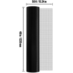 Hardware Cloth, 48'' x 50' Galvanized Wire Mesh Roll, 19 Gauge Chicken Wire Fence Roll, Vinyl Coating Metal Wire Mesh for Chicken Coop Barrier, Rabbit Snake Fences, Poultry Enclosures