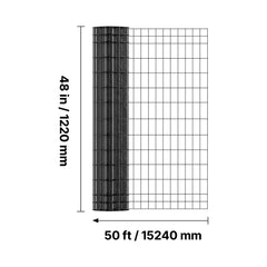 Farm Fence, 122cm x 15.2m, 2 x 4 in Mesh 14 Gauge Galvanized Steel Wire Fencing for Cattle, Hog & Sheep , Heavy Duty Vinyl Coated Livestock Fence for Animal Enclosures, Cage Wire, Garden Fences
