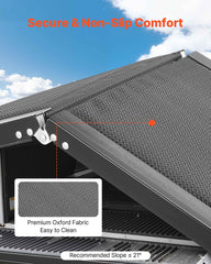 Dog Ramp for Cars, 1600 × 432 mm, Folding Pet Ramps for Medium & Large Dogs up to 113 kg, Pet Stair Ramp with Non-Slip Oxford Fabric Surface, Portable Outdoor Dog Car Ramps for SUV & Truck