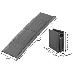 Dog Ramp for Cars, 1800 × 508 mm, Folding Pet Ramps for Medium & Large Dogs up to 113 kg, Pet Stair Ramp with Non-Slip Oxford Fabric Surface, Portable Outdoor Dog Car Ramps for SUV & Truck