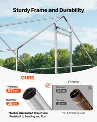 Metal Chicken Coop, 9.8x6.5x6.5ft Large Walk-in Chicken Runs with Cover, Spire Roof Hen House Enclosure with Security Lock, Outdoor Duck Rabbit Cage Poultry Pen for Backyard, Farm, Yard