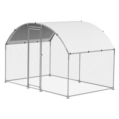Metal Chicken Coop, 9.8x6.5x6.5ft Large Walk-in Chicken Runs with Cover, Doom Roof Hen House Enclosure with Security Lock, Outdoor Duck Rabbit Cage Poultry Pen for Backyard, Farm, Yard