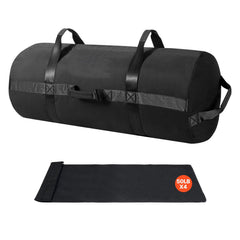 Workout Sandbag, Heavy Duty Workout Power Bags with Handles, 56-90 kg Adjustable Slam Bag for Fitness Strength Weight Training Cross-Training, Home Gym Exercise, Black (Unfilled)