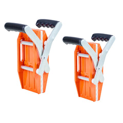 Double Handed Stone Carrying Clamps, 299 kg Load Capacity, 2 Pack Granite Panel Carriers Lifting Tools with Rubber-lined (0-60 mm), Heavy Duty lifting Clamps for Plywood, Glass, Granite