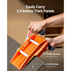 Double Handed Stone Carrying Clamps, 299 kg Load Capacity, 2 Pack Granite Panel Carriers Lifting Tools with Rubber-lined (0-60 mm), Heavy Duty lifting Clamps for Plywood, Glass, Granite
