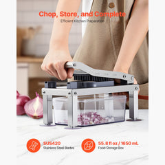 Vegetable Chopper Mandoline Slicer, All-in-1 Food Veggie Cutter with 8 Stainless Steel Blades, Cheese Grater Onion Potato Salad Dicer with Container,Kitchen Gadgets&Essentials Home Appliances