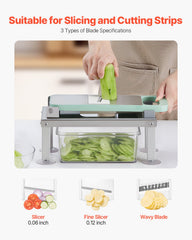 Vegetable Chopper Mandoline Slicer, All-in-1 Food Veggie Cutter with 8 Stainless Steel Blades, Cheese Grater Onion Potato Salad Dicer with Container,Kitchen Gadgets&Essentials Home Appliances
