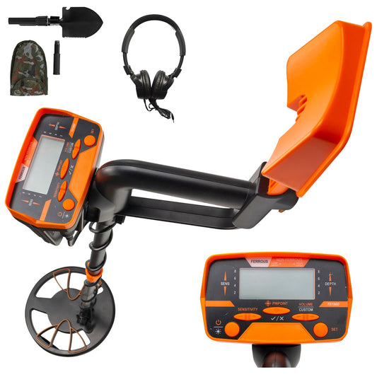 Metal Detector Waterproof Disc Metal detectors Underwater Underground high Accuracy LCD Display Metal Detector for Adults and Children Headphone Automatic Detector (Yellow 3010)