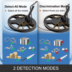 Metal Detector Waterproof Disc Metal detectors Underwater Underground high Accuracy LCD Display Metal Detector for Adults and Children Headphone Automatic Detector (Yellow 3010)