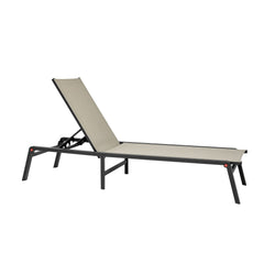 Outdoor Chaise Lounge Chair, 181 kg Weight Capacity, Foldable Sun Tanning Chair, 5 Adjustable Positions, Easy Assembly, Heavy Duty Aluminum Pool Recliner Lounge Chairs, for Beach Yard Patio