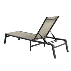 Outdoor Chaise Lounge Chair, 181 kg Weight Capacity, Foldable Sun Tanning Chair, 5 Adjustable Positions, Easy Assembly, Heavy Duty Aluminum Pool Recliner Lounge Chairs, for Beach Yard Patio