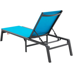 Chaise Lounge Chair Outdoor Patio Lounge Chair Adjustable 5-Position 2 pcs