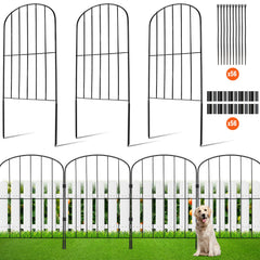 Garden Fence, No Dig Fence 61 x 33 cm Animal Barrier Fence, Underground Decorative Garden Fencing with 5.08 cm Spike Spacing, Metal Dog Fence for the Yard and Outdoor Patio, 28 Pack