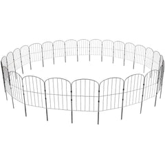 Garden Fence, No Dig Fence 61 x 33 cm Animal Barrier Fence, Underground Decorative Garden Fencing with 5.08 cm Spike Spacing, Metal Dog Fence for the Yard and Outdoor Patio, 28 Pack
