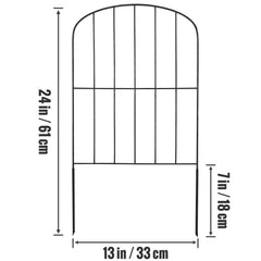 Garden Fence, No Dig Fence 61 x 33 cm Animal Barrier Fence, Underground Decorative Garden Fencing with 5.08 cm Spike Spacing, Metal Dog Fence for the Yard and Outdoor Patio, 10 Pack