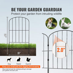 Garden Fence, No Dig Fence 61 x 33 cm Animal Barrier Fence, Underground Decorative Garden Fencing with 5.08 cm Spike Spacing, Metal Dog Fence for the Yard and Outdoor Patio, 10 Pack