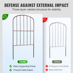 Garden Fence, No Dig Fence 61 x 33 cm Animal Barrier Fence, Underground Decorative Garden Fencing with 5.08 cm Spike Spacing, Metal Dog Fence for the Yard and Outdoor Patio, 10 Pack