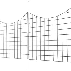 Garden Fence, 75×93 cm Animal Barrier Fence, Underground Decorative Garden Fencing with 6.38 cm Spike Spacing, Metal Dog Fence for the Yard and Outdoor Patio, 5 Pack
