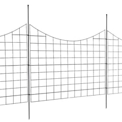 Garden Fence, 75×93 cm Animal Barrier Fence, Underground Decorative Garden Fencing with 6.38 cm Spike Spacing, Metal Dog Fence for the Yard and Outdoor Patio, 5 Pack