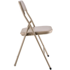 4 Pack Folding Chairs, Foldable Leather Chairs with Heavy Duty Metal Frame & Padded Cushion, Portable Folding Card Table Chairs, Stackable Seats for Home, Yard, Garden, Parties, Events, Khaki
