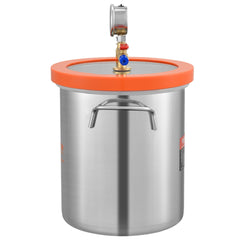 5 Gallon Vacuum Chamber, Upgraded Tempered Glass Lid Vacuum Degassing Chamber, 304 Stainless Steel Chamber, for Stabilizing Wood, Resin Degassing, Silicone Degassing and Plaster Degassing