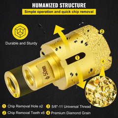 Diamond Drill Bits 4PCS Diamond Hole Saw 25/35/50/68mm Tile Hole Saw Kit Vacuum Brazed Diamond Drill Bit 0.59in/15mm Segment Tile Hole Saw w Storage Case for Tile Ceramic Porcelain Marble Stone