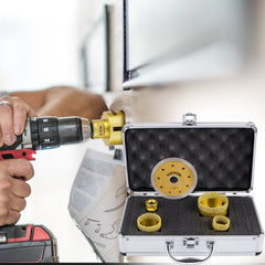 Diamond Drill Bits 4PCS Diamond Hole Saw 25/35/50/68mm Tile Hole Saw Kit Vacuum Brazed Diamond Drill Bit 0.59in/15mm Segment Tile Hole Saw w Storage Case for Tile Ceramic Porcelain Marble Stone